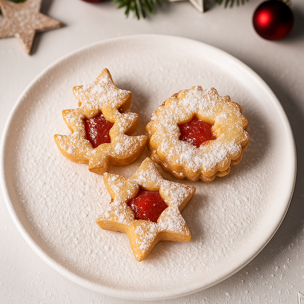 Linzeraugen mit fruchtig-süßer Marmeladenfüllung